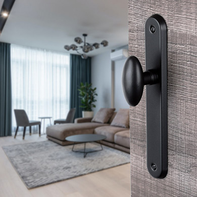 Poignées de porte CHIC, Aluminium noir mat entraxe 195 mm