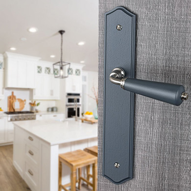 Poignée de porte en bois et zamak HONFLEUR - Vue 1