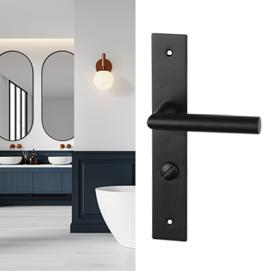 poignee de porte sur plaque BRUNELLA inox mat condanation