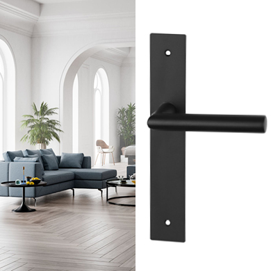 poignee de porte sur plaque BRUNELLA inox mat sans trou